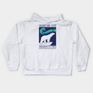 Svalbard Dark Season Norway Travel Poster Kids Hoodie